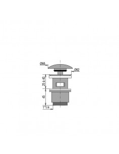 Bonde de lavabo digiclic en laiton chromé hauteur de 58 mm, avec lanterne, intercalaire chromé 2