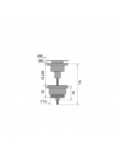 Bonde universelle or mat en laiton pour lavabo digiclic 2