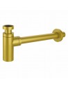 Siphon de lavabo or mat en laiton réglable avec une sortie murale de 300mm