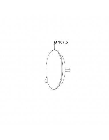 Plan 057700 036 00 Volant de baignoire métal or mat avec axe zamak