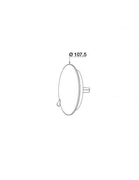 Plan 057700 036 00 Volant de baignoire métal or mat avec axe zamak