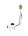 Automatic bathtub drain made of recycled plastic with 650 mm cable, 360 ° swivel outlet, matt gold