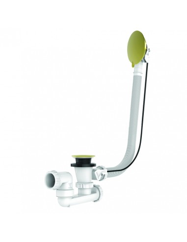 Automatic bathtub matt gold drain with 1 m cable made of recycled plastic