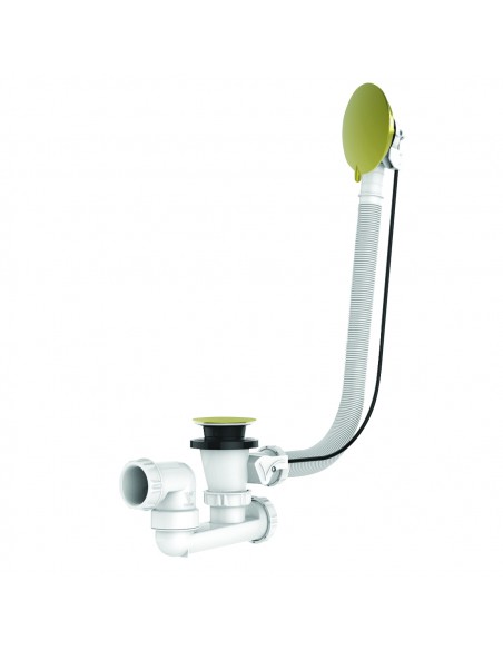 Automatic bathtub matt gold drain with 1 m cable made of recycled plastic