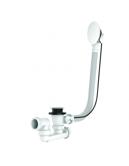 Vidage blanc mat en plastique recyclé pour baignoire automatique à câble