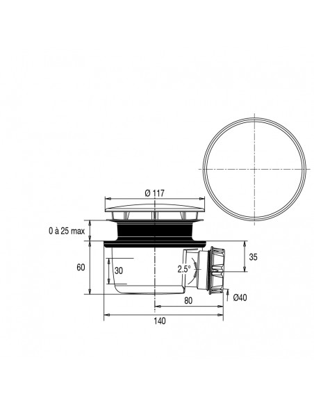 Drawing 571700 001 00 white waste for shower tray