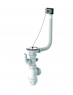 Equipement complet en inox pour évier constitué de cuve et cuvette