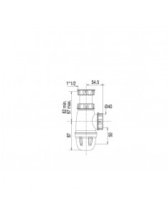 Siphon d'évier en plastique de marque NF avec hauteur réglable de 149 à 184 mm 2