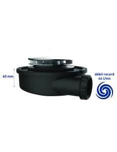 Flush 44 shower waste made of recycled plastic for D90 mm
