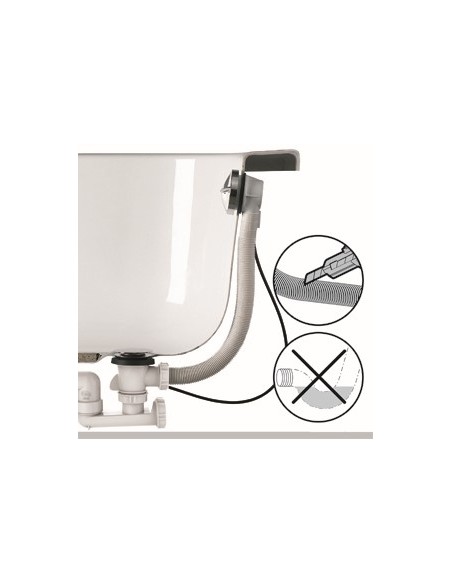 Flexible de trop-plein recoupable et indéformable, anti-rétention d'eau