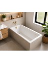 Baignoire Kyo solo style japandi avec vidage bain or mat
