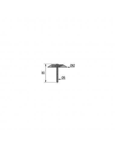 Drawing 056700 000 00 Stainless steel flange urinal waste D. 62 mm
