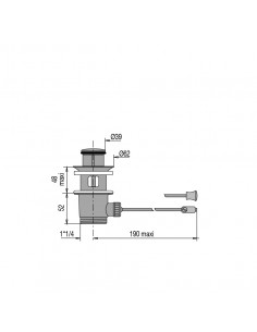Bonde pour lavabo automatique sans tirette verticale en laiton nickel mat 2