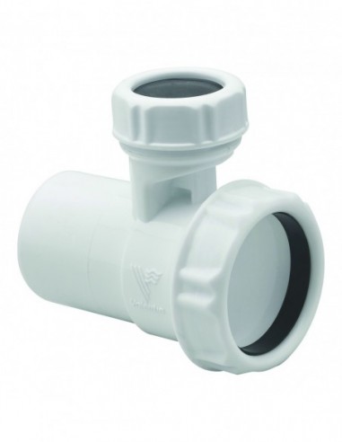 Soupape anti-vide blanc en plastique recyclé avec entrée et sortie Diam.40 pour vidage d'évier