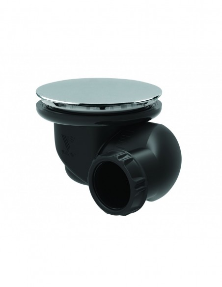 Bonde en plastique recyclé avec capot ABS chromé de Diam 90 mm avec sortie orientable pour receveur