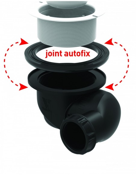 Bonde de douche totalement orientable avec sortie 40 mm. En plastique recyclé