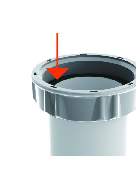 Bi-material, integrated seal for easy assembly of trap and waste