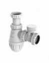 Siphon de lavabo blanc en plastique réglable avec soupape anti-vide