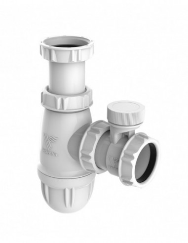 Sink trap equipped with anti-vacuum valve with adjustable height of 62/97mm