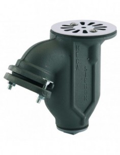 Siphon d'évier de Diam 60 avec grille en inox de Diam 85mm et une fonte à cloison
