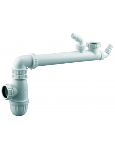 Space saving pipe and trap for 1 bowl...