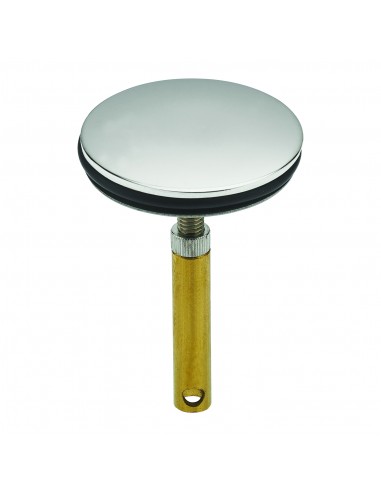 Stainless steel plug for bathroom sink pop up waste, diam 39 mm, with adjustable rod