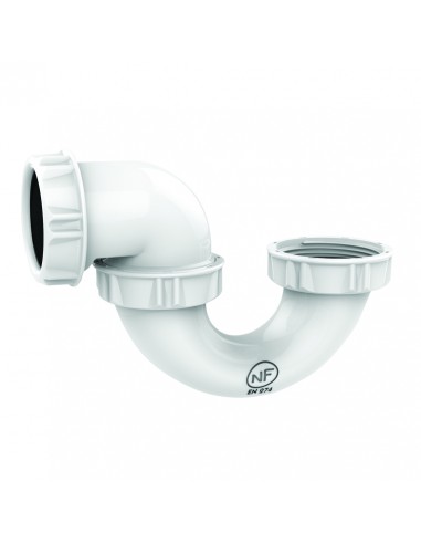 Siphon de baignoire en plastique avec tube et sortie horizontale