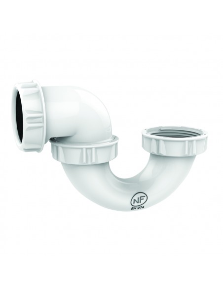 Siphon de baignoire en plastique avec tube et sortie horizontale