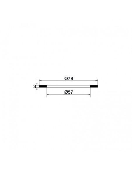 Drawing 030400 005 00 Washer for shower tray waste, D. 78 mm x 57 mm x 3 mm, set of 10