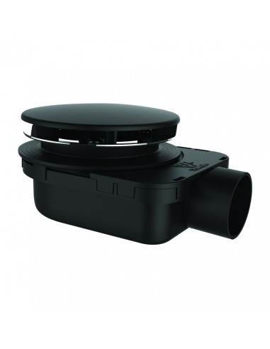 Bonde de douche extra-plate noire la plus plate Smart en plastique recyclé. Installation très rapide et nettoyage aisé