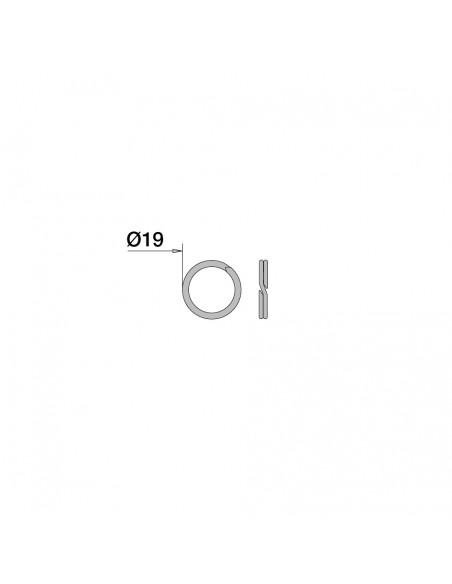 Drawing 006300 000 00 Split ring for chain D.19 mm stainless steel x100