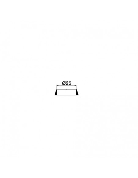 Conical tube seal, D. 25 mm, black rubber, set of 25 pieces