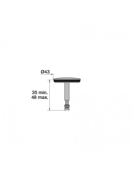 Drawing 043200 000 00 Plug for bathtub automatic drain D. 43 mm x 5 p - for ref 295300