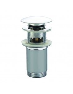 Bonde clic clac en laiton chromé avec lanterne, hauteur de 110 mm, cache filetage hauteur 70 mm pour lavabo