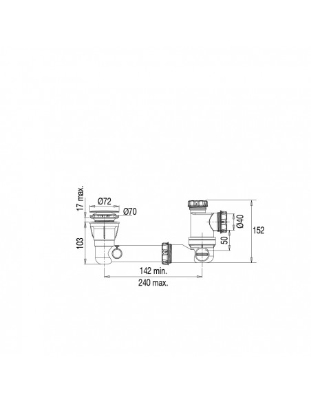 Plan 579400 vidage baignoire sans trop plein