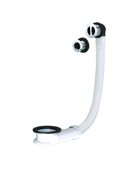 Universal overflow for washbasin, flange D. 24 mm and 30 mm included, chrome plated ABS