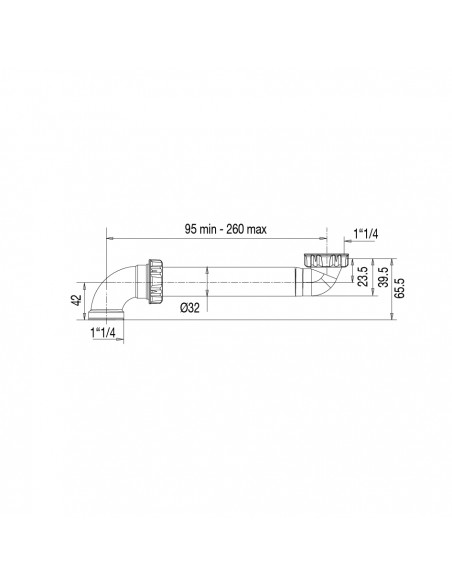 Plan 609900 001 00 Tubulure pour lavabo gain d'espace