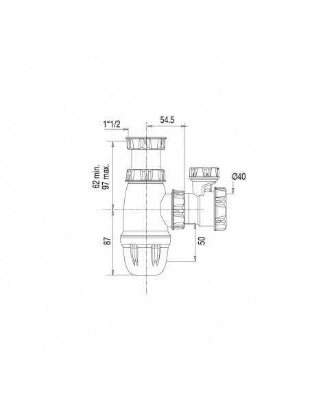 Drawing 752900 001 00 sink bottle trap with anti-vacuum valve