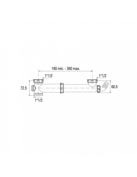 Drawing 775100 001 00 Adjustable pipe for double bowl kitchen sink