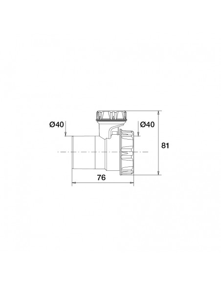 Plan 443400 001 00 Soupape anti-vide et anti-bruit D. 40 mm en plastique recyclé
