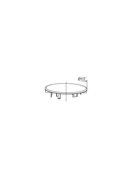 Capot ABS serti inox de Diam 117mm pour bonde extra-plate