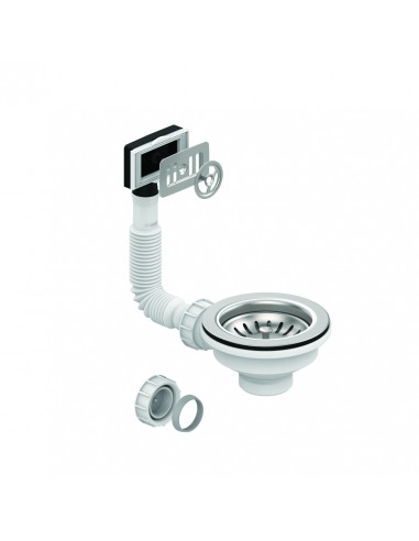 Bonde d'évier avec trop-plein extensible de 155 à 300 mm