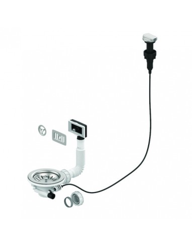 Automatic basket sink drain with overflow included