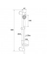 Technical drawing shower set Mutine, 2 sprays