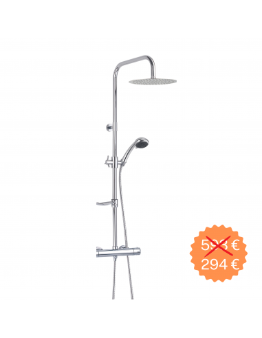 Combiné de douche Audace avec équipement en laiton et métal chromé et robinet thermostatic