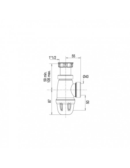 Plan 750700 001 00 siphon pour évier Connectic, réglable, bi-matière