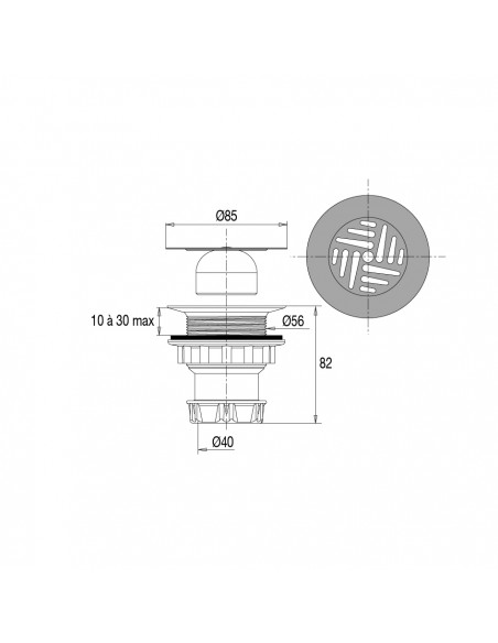 Plan 575100 000 00 bonde receveur diam.60 a grille design