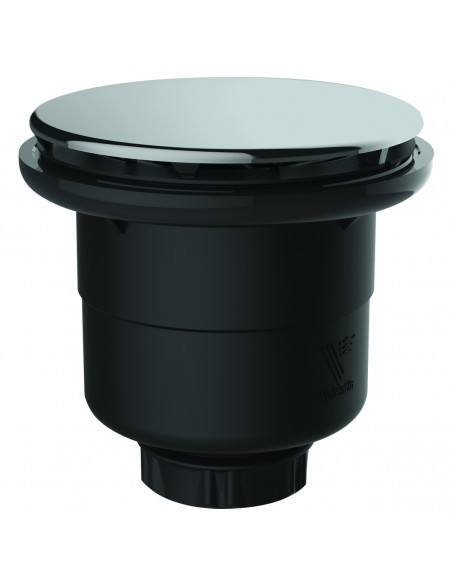 Bonde GOODPRINT en plastique recyclé, pour receveur de douche, avec capot ABS chromé et sortie verticale