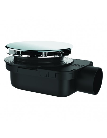 Bonde de douche en plastique recyclé ultra-plate Smart Bonde NF en plastique recyclé avec hauteur 48 mm avec sortie à coller