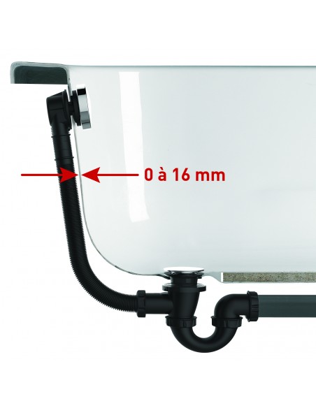 GOODPRINT vidage en polypropylène recyclé, convient pour toute épaisseur de baignoire